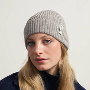 Grey recycled cotton rib knit hat